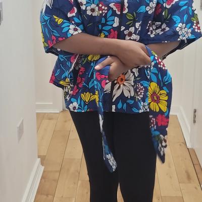 Ankara Flared top with belt