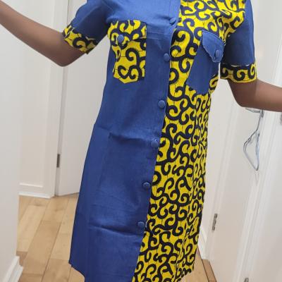 Ankara Denim dress