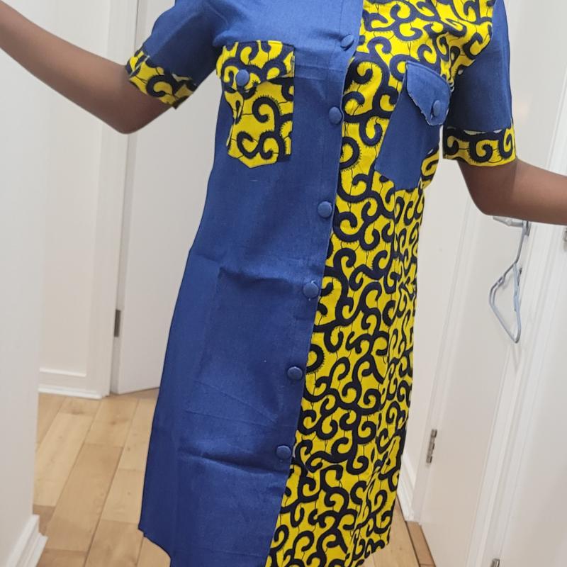 Ankara Denim dress