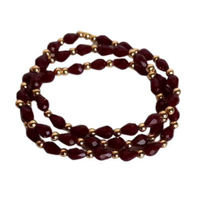 Wine-Coloured Assorted Agate Bracelets