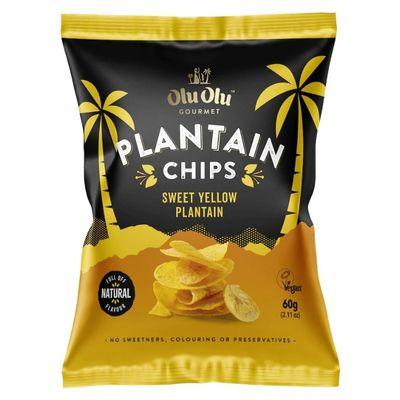 Olu Olu Plantain Chips Sweet single and carton box